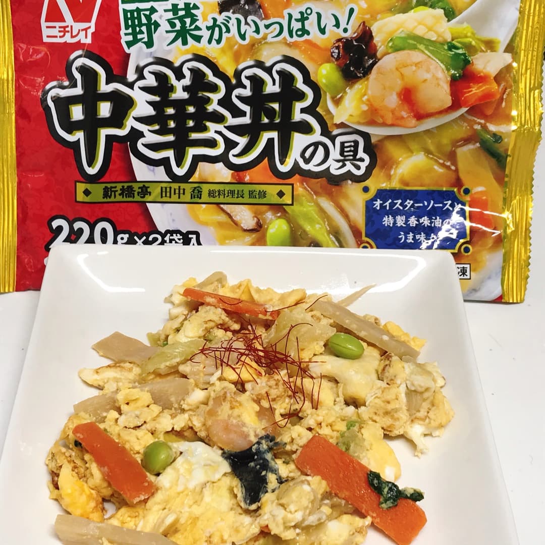 中華丼のスクランブルエッグの完成写真