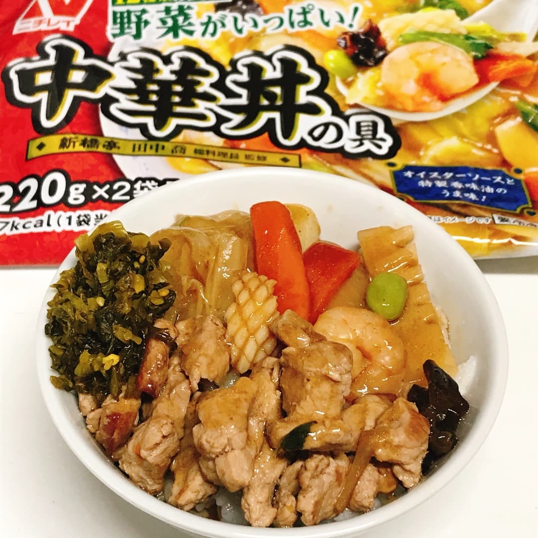 中華丼の魯肉飯の完成写真