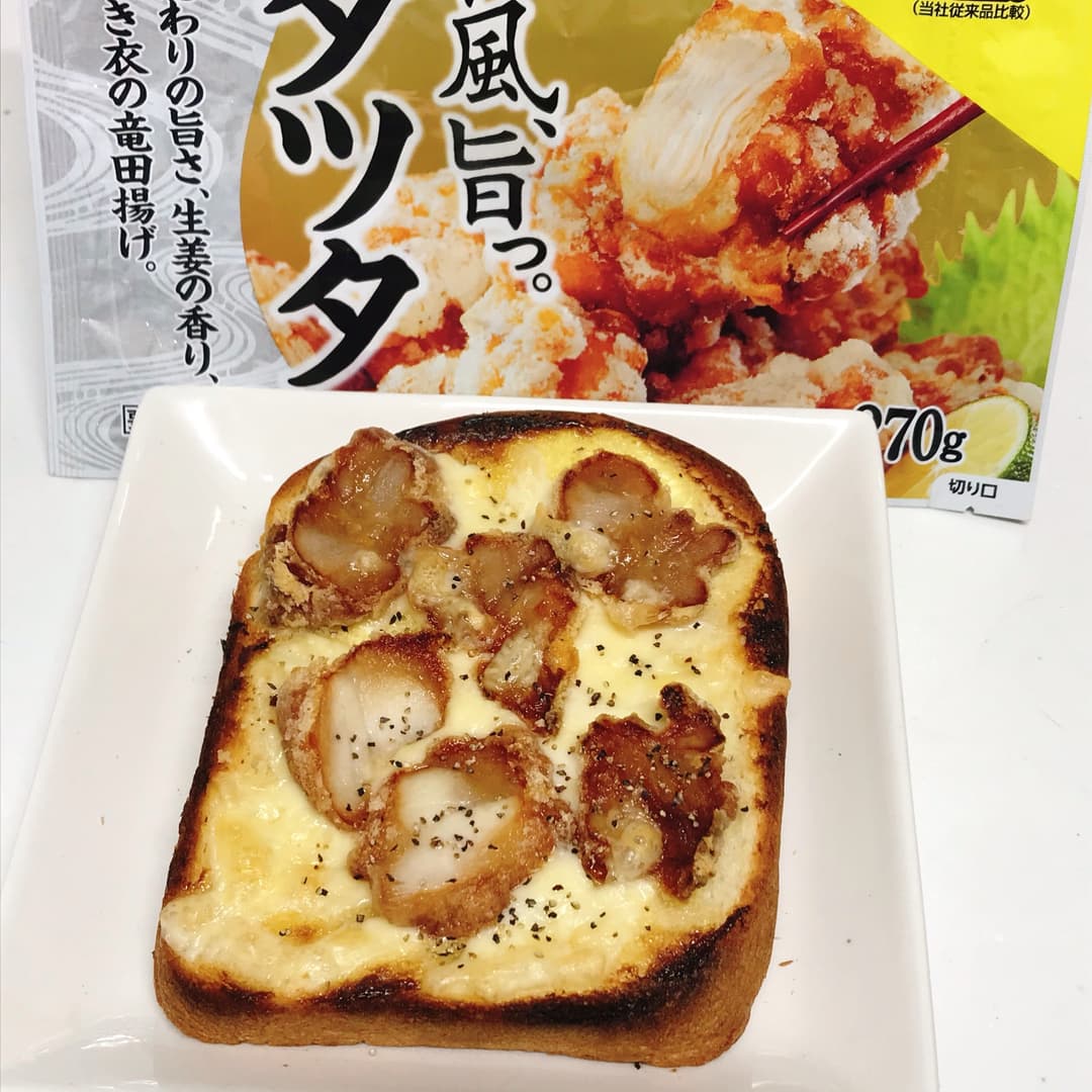 若鶏タツタのマヨチーズトーストの完成写真