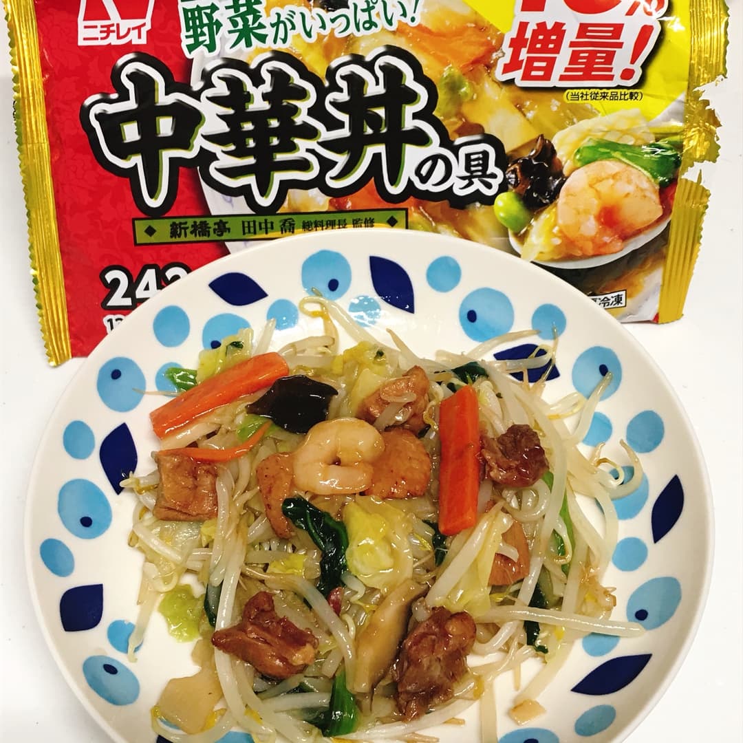 中華焼き鳥もやし炒めの完成写真