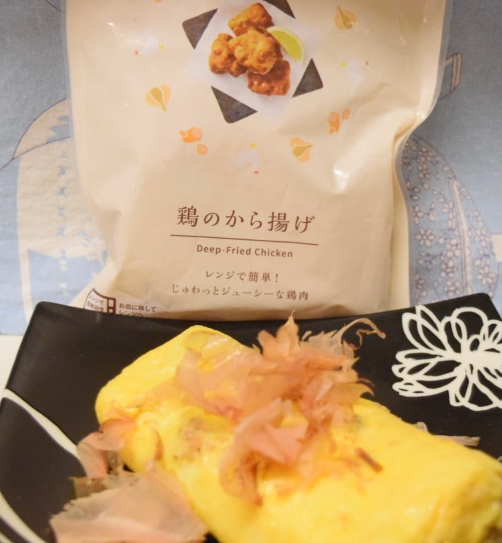 から揚げとチーズの卵焼きの完成写真