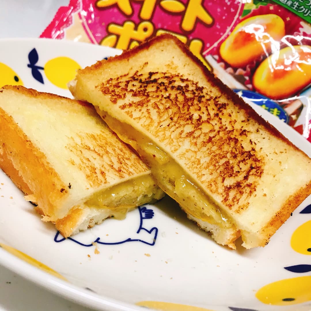 スイートポテトのカスタードバタートーストの完成写真