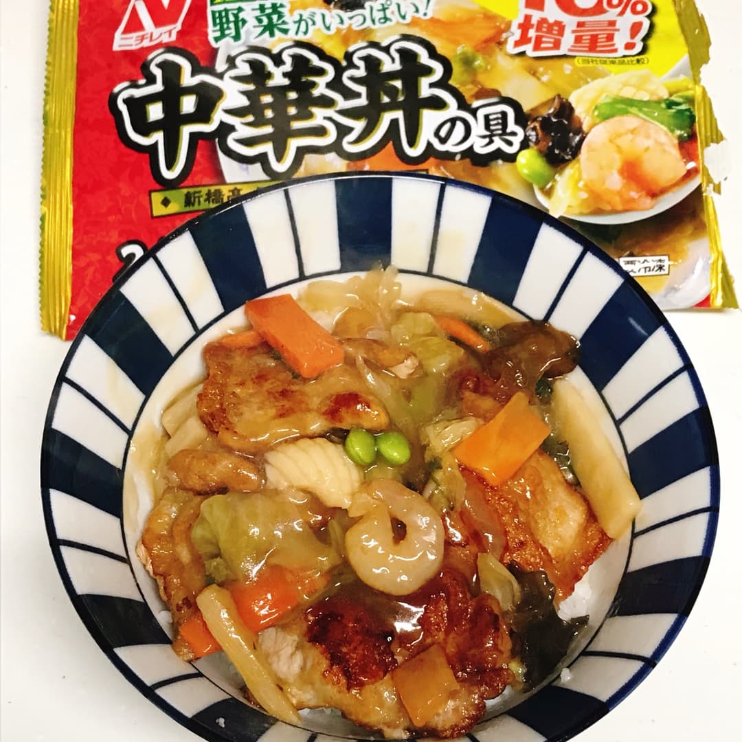 カリカリ豚丼黒酢あんかけの完成写真