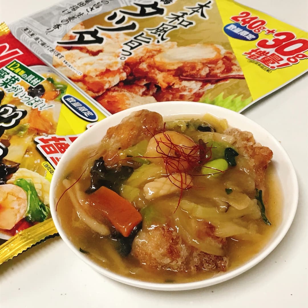 若鶏タツタの中華あんかけの完成写真