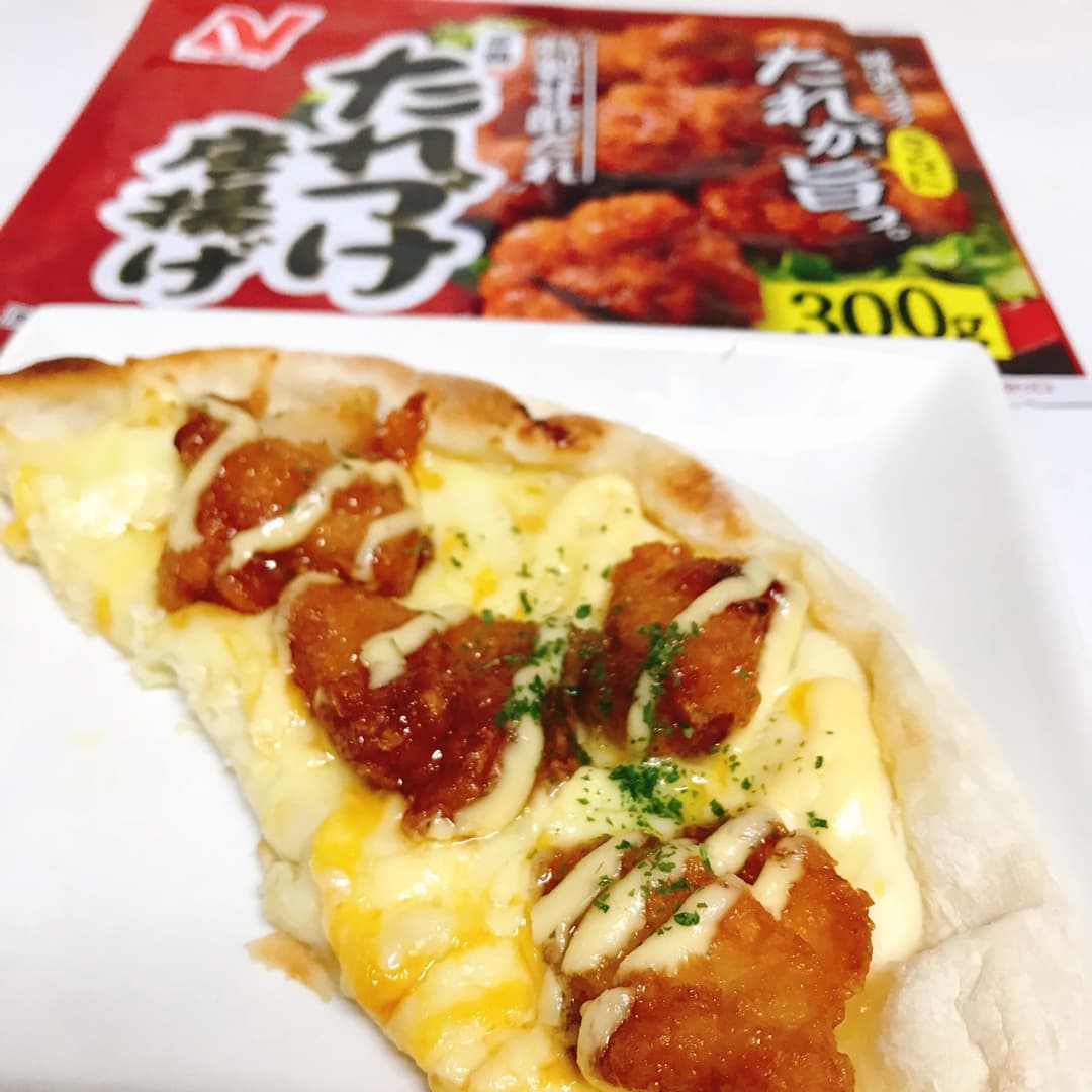たれづけ唐揚げチーズピザの完成写真