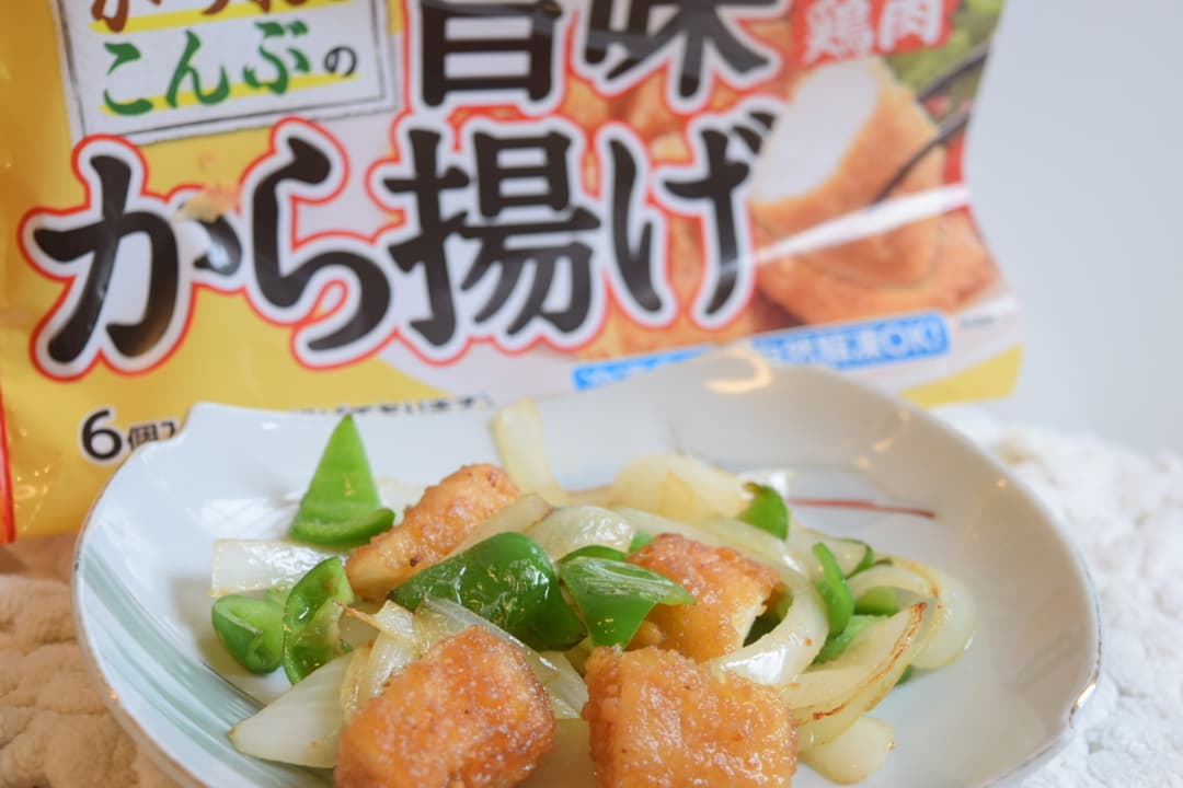 から揚げの野菜炒めの完成写真