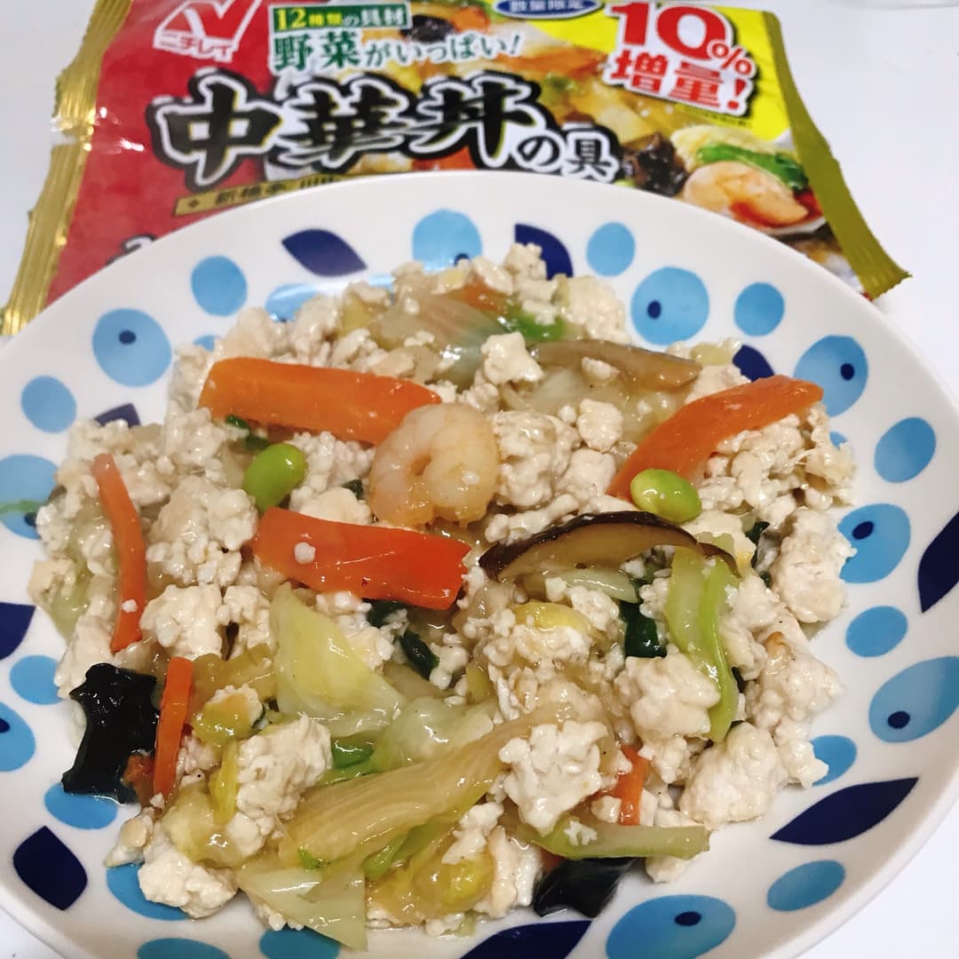鶏ひき肉の中華生姜炒めの完成写真