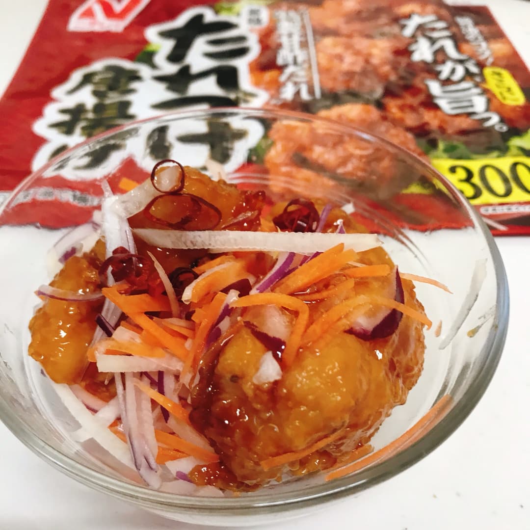 たれづけ唐揚げのレモン和えの完成写真