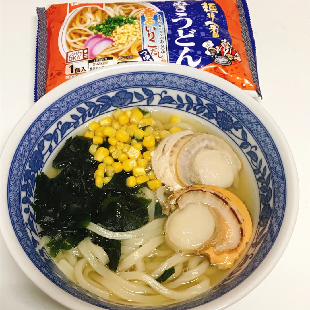 ホタテコーンうどんの完成写真