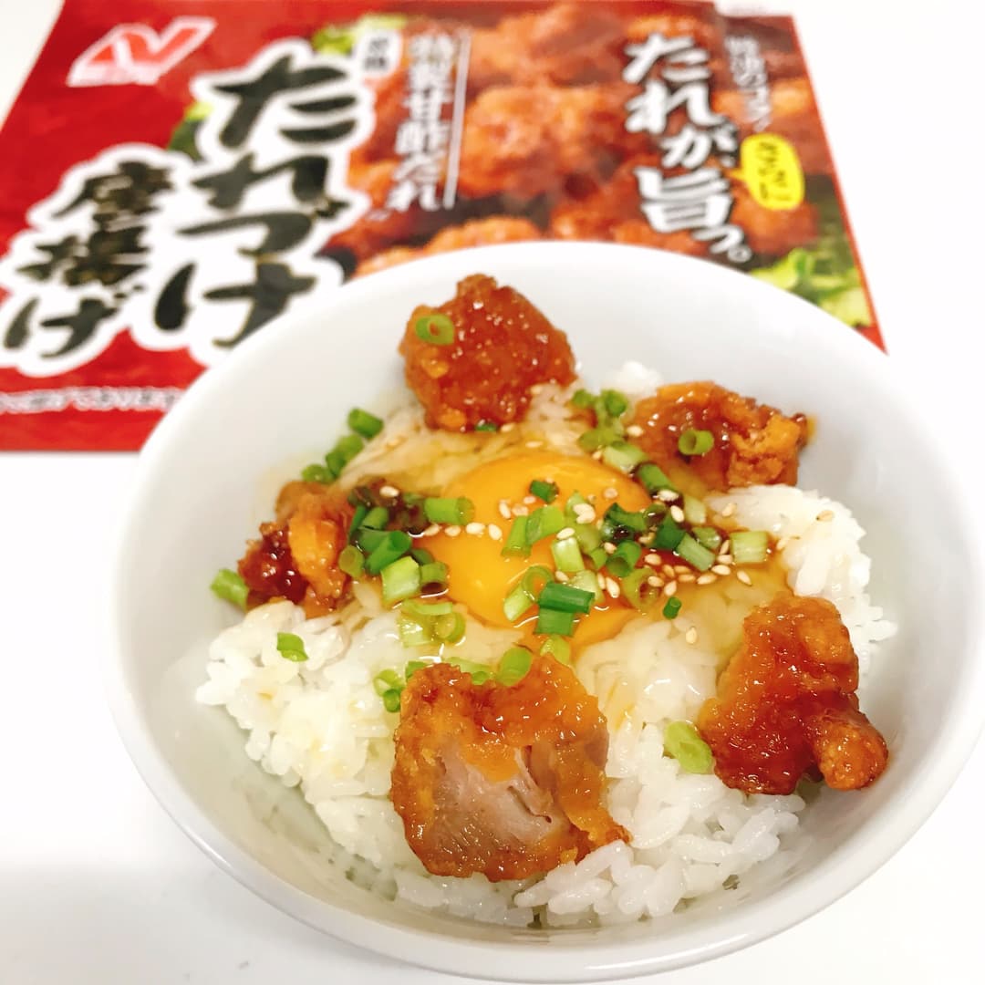 たれづけ唐揚げのTKGの完成写真