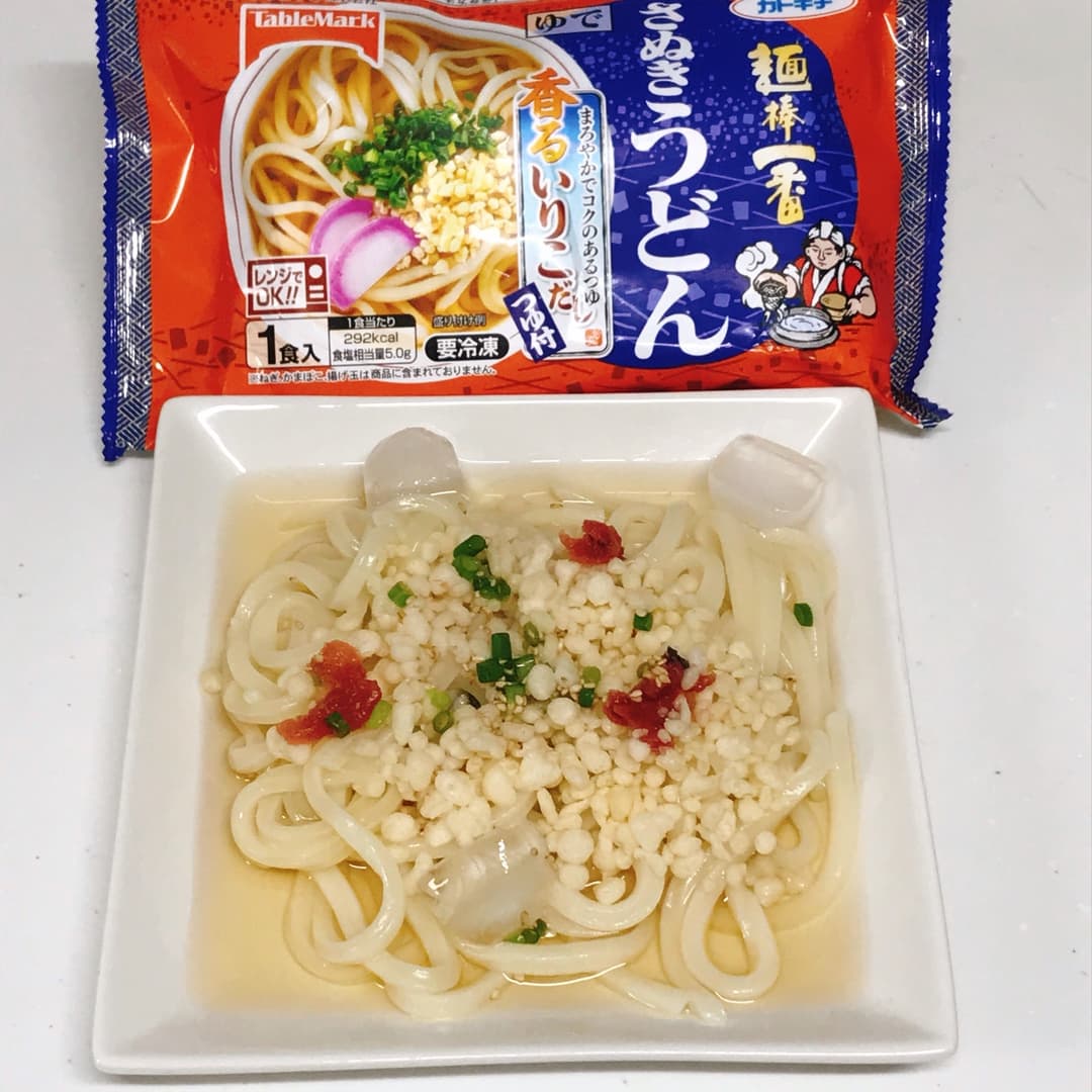 いりこだしの冷やし梅たぬきの完成写真