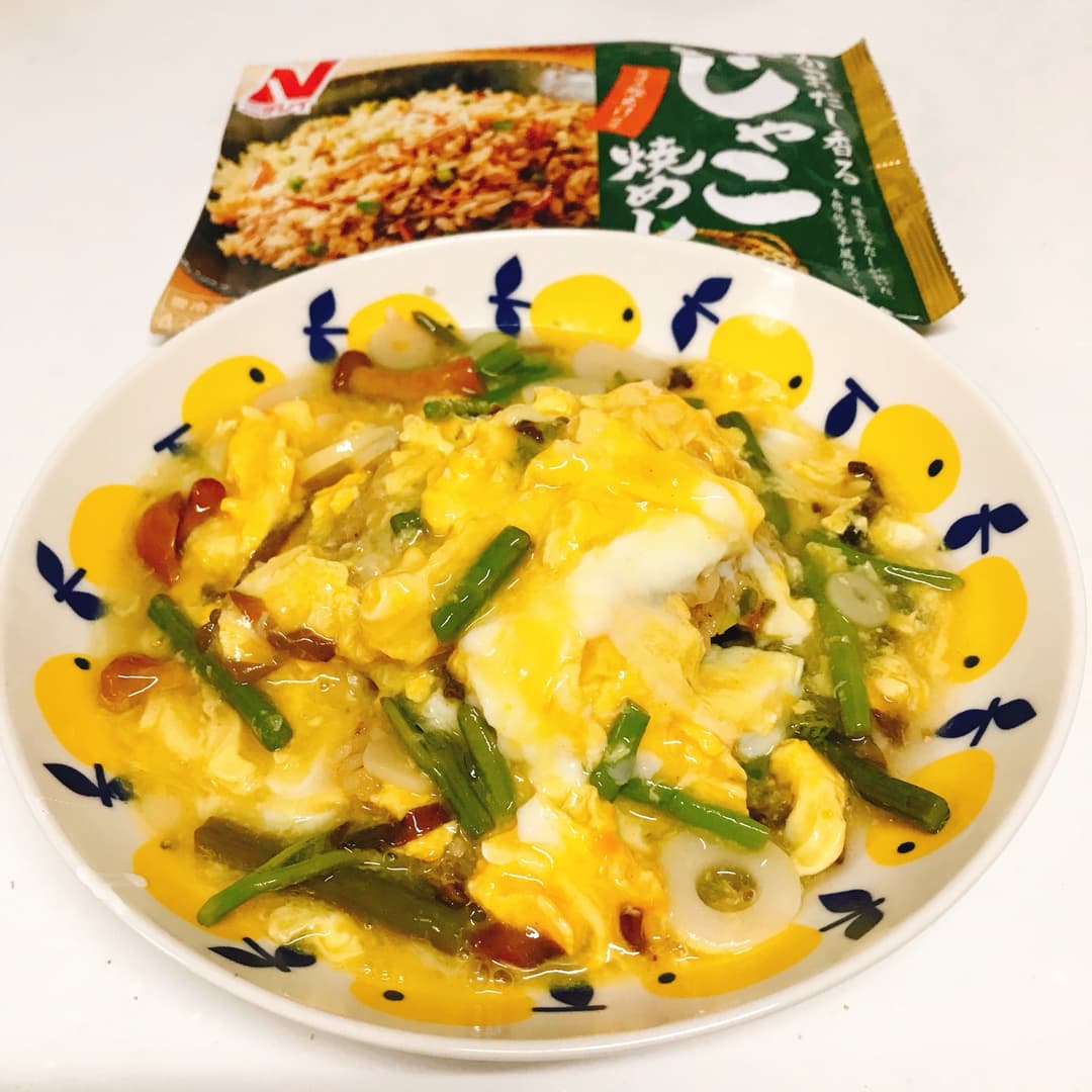 じゃこ焼めしの山菜ふわふわたまごの完成写真