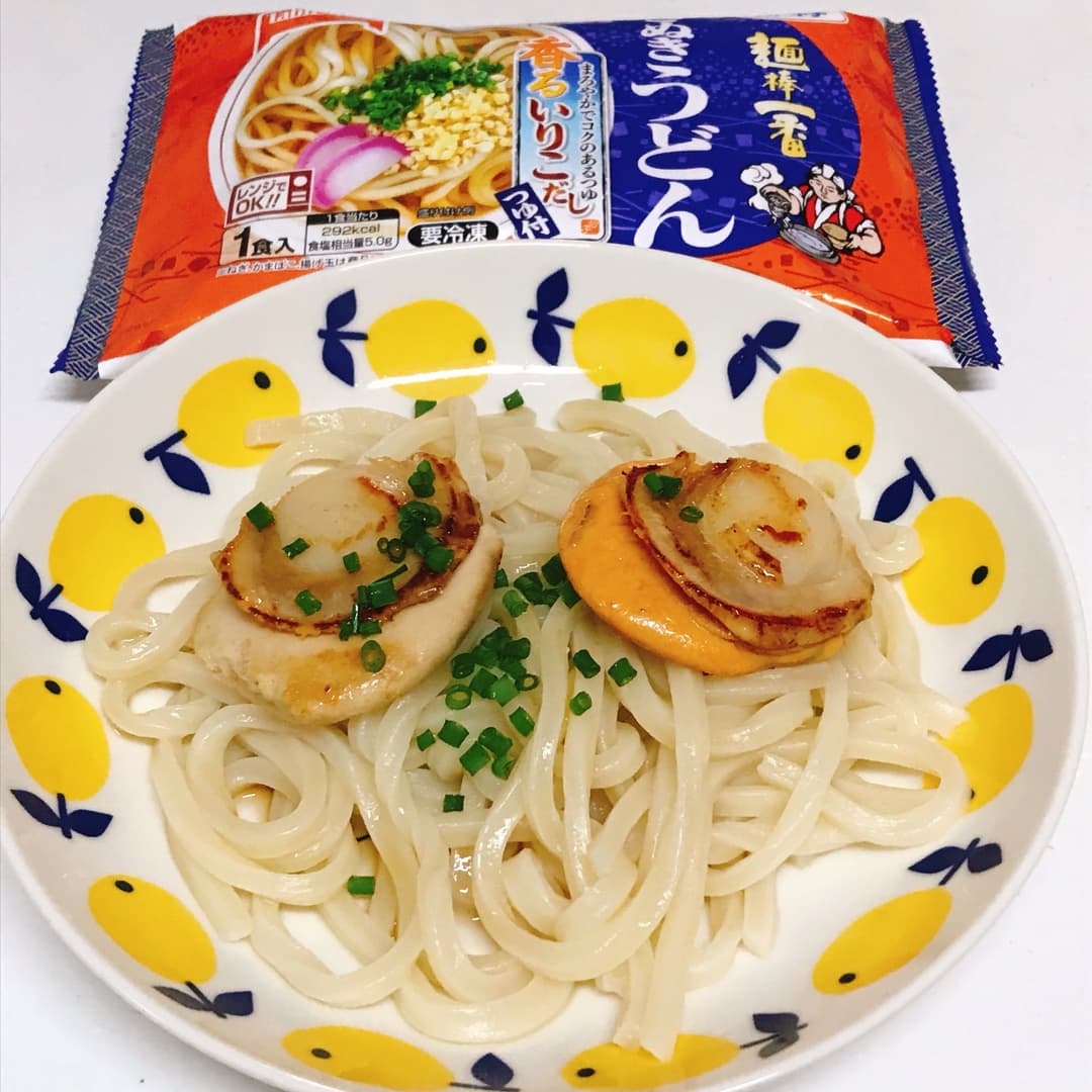 ホタテのバター焼うどんの完成写真