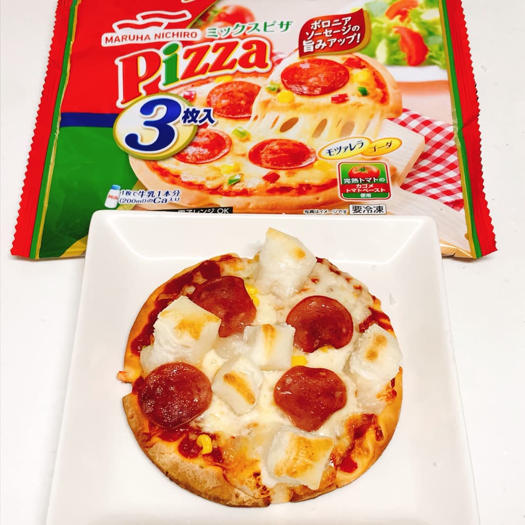 餅ミックスピザの完成写真