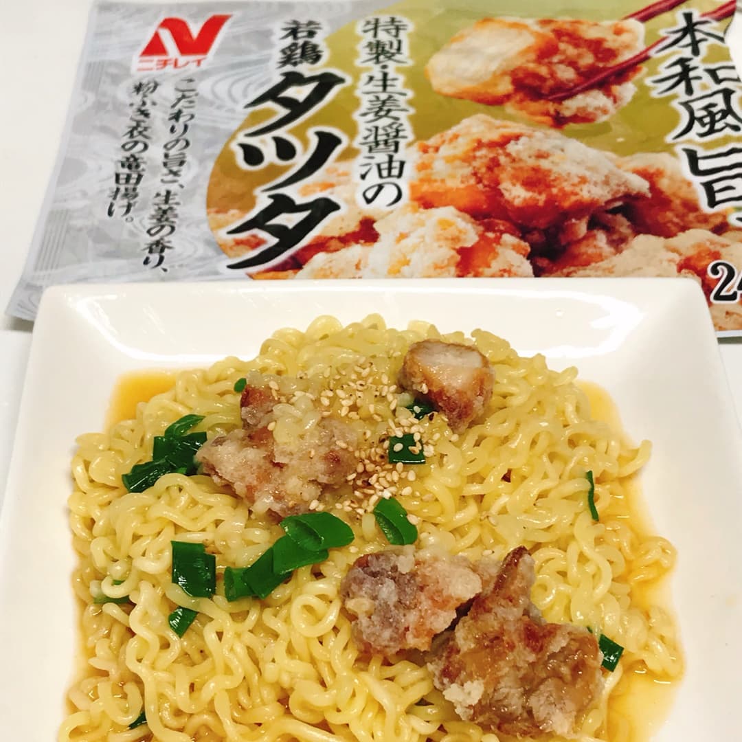若鶏タツタの酢醤油焼きそばの完成写真