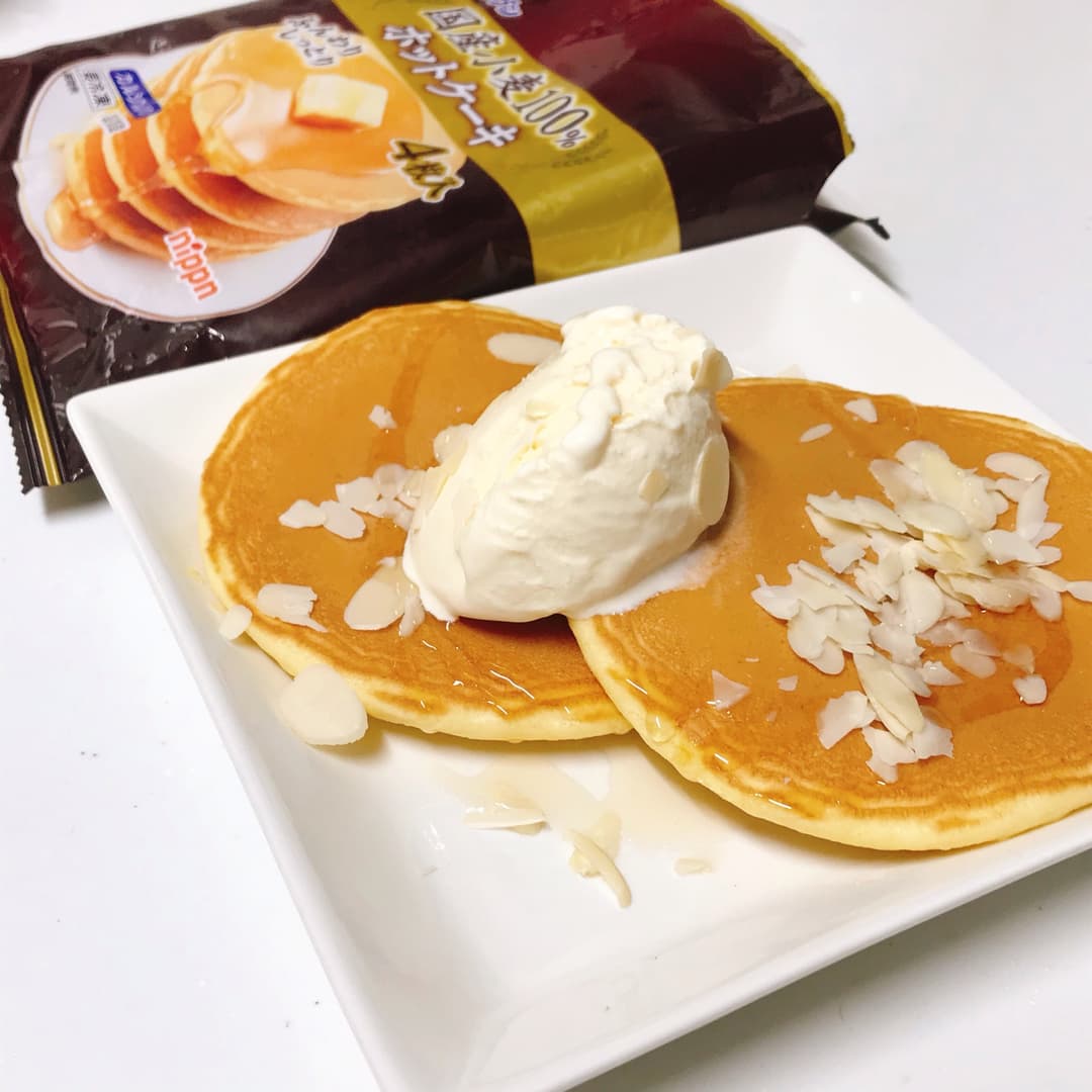 ホットケーキバニラアイスのせの完成写真