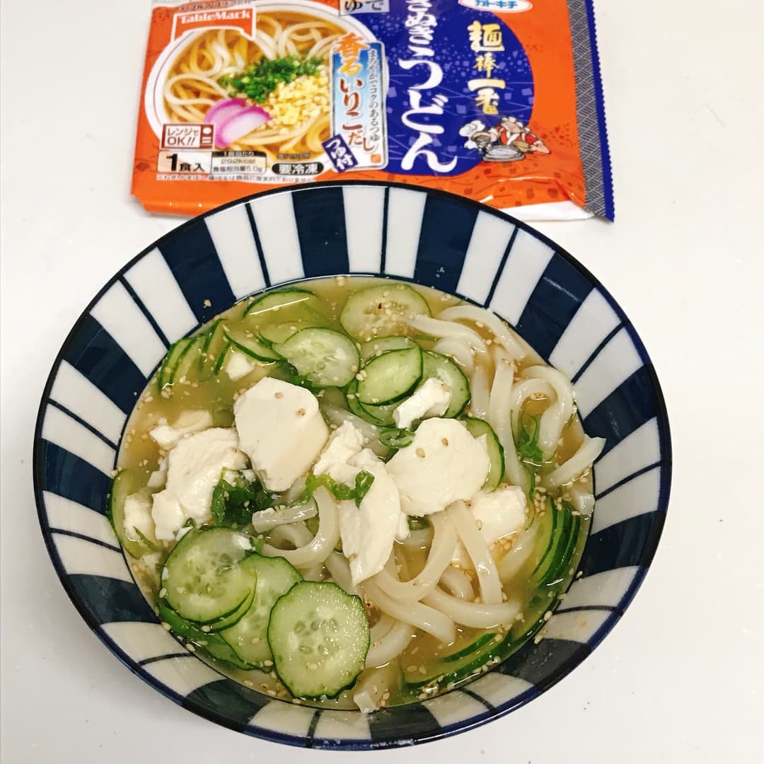 いりこだしの冷汁うどんの完成写真