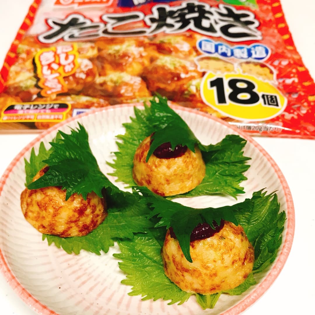 たこ焼き梅しそ巻きの完成写真
