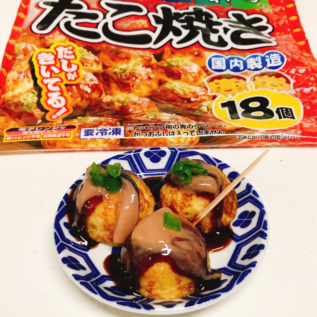 たこ焼きイカの塩辛のせの完成写真