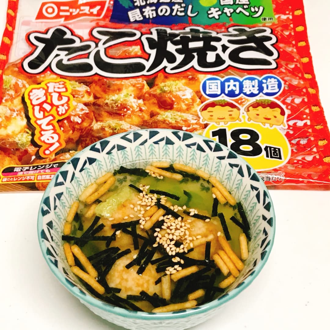 たこ焼きわさび茶漬けの完成写真