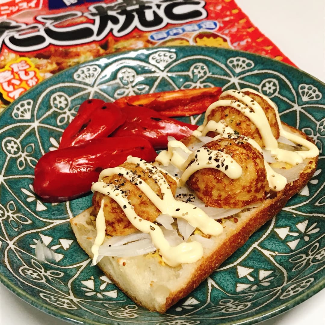 たこ焼きと新玉ねぎのバケットの完成写真