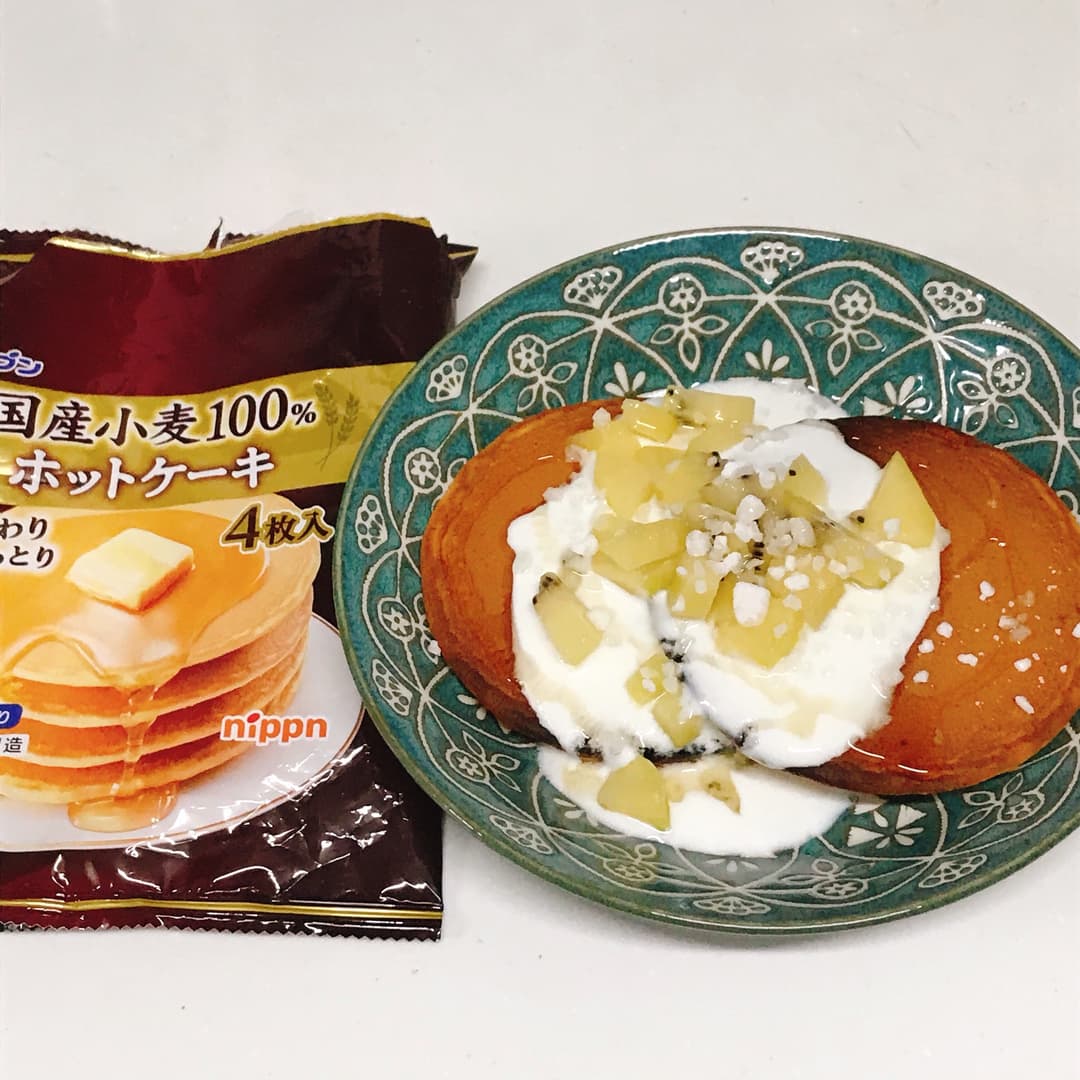 フルーツヨーグルトホットケーキの完成写真