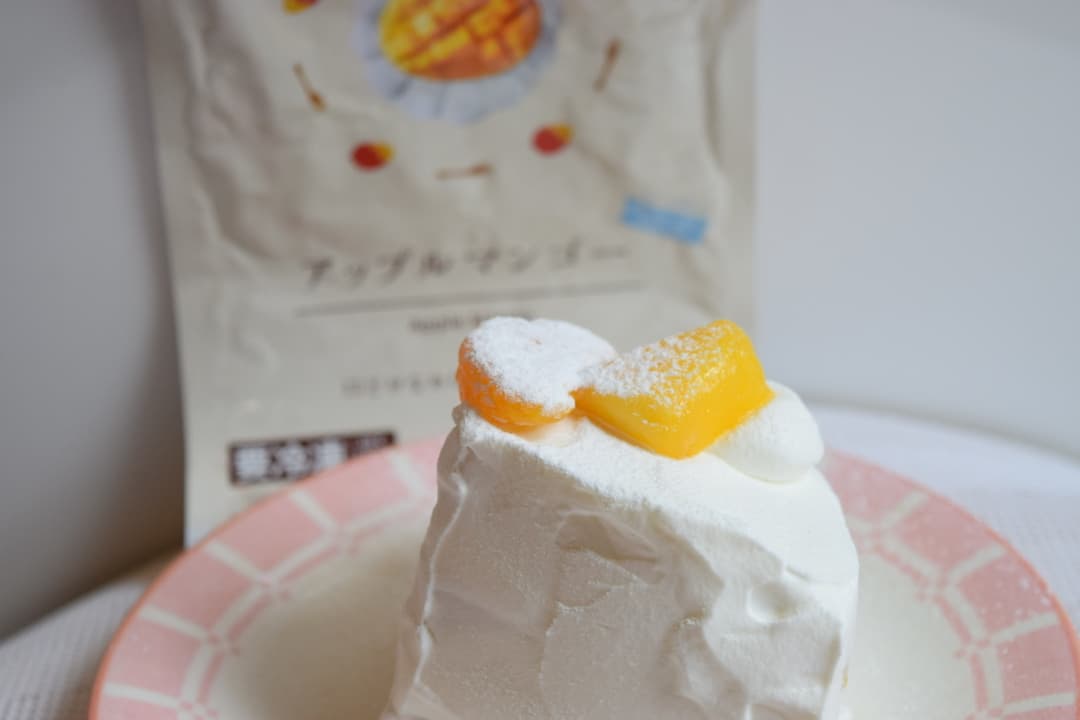 アップルマンゴーのショートケーキ風の完成写真