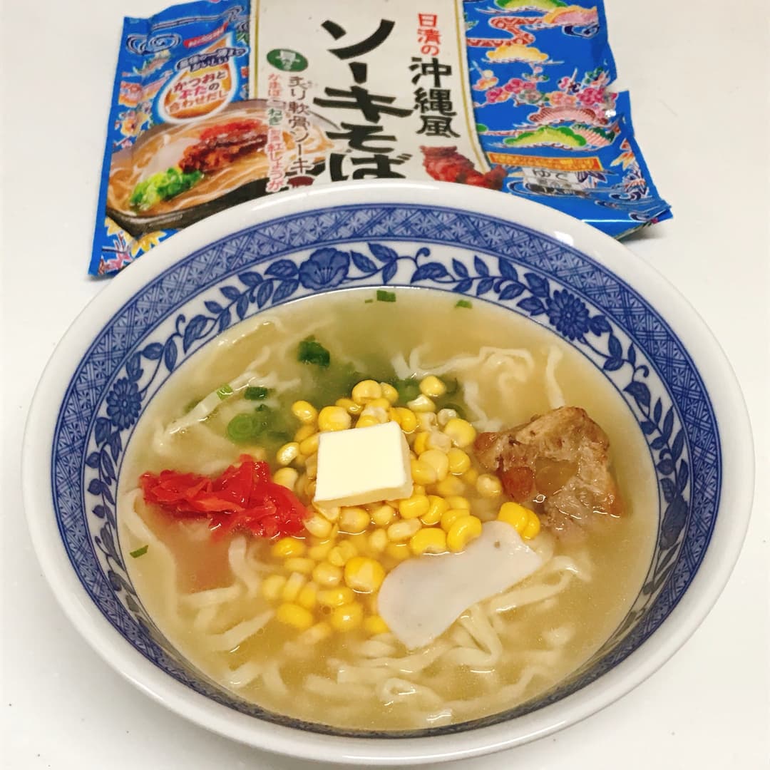 バターコーンソーキそばの完成写真