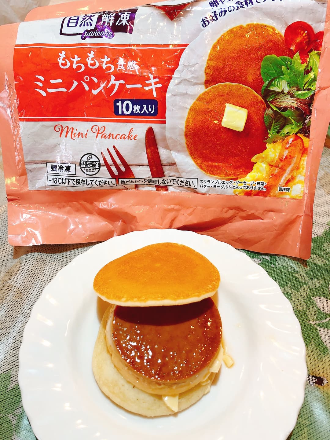パンケーキのプリンサンドの完成写真