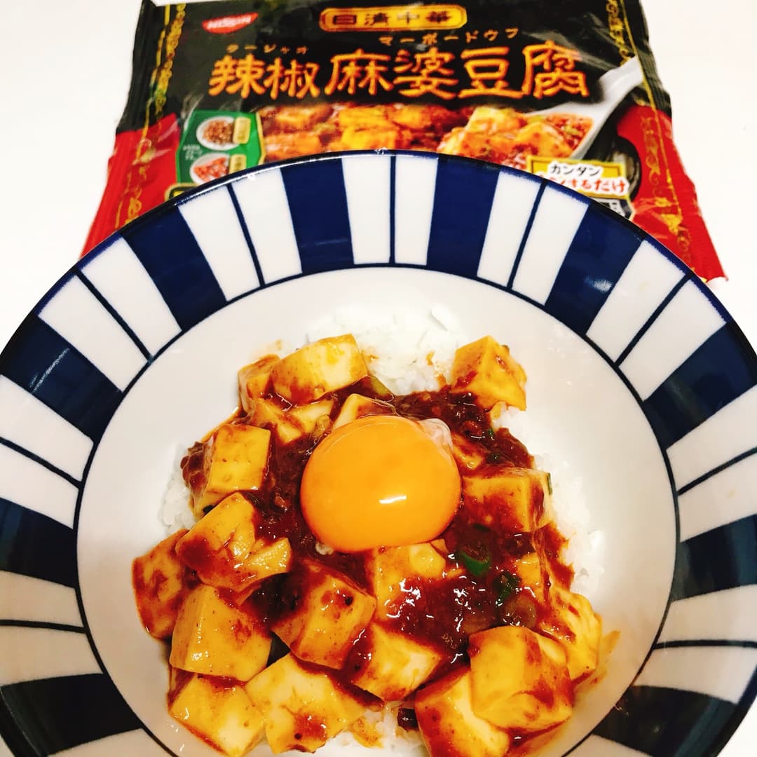 辣椒麻婆豆腐丼の完成写真