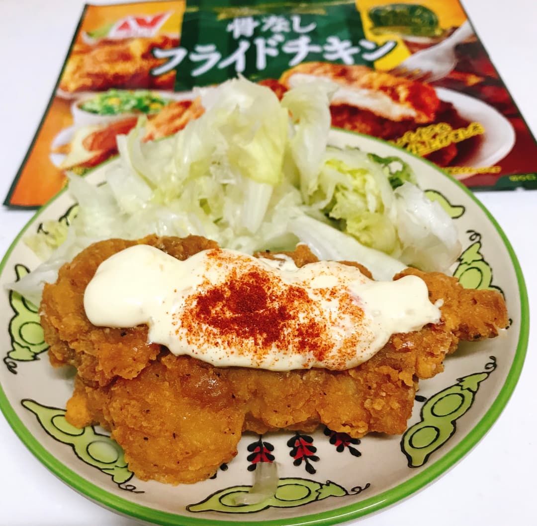 骨なしフライドチキンガーリックマヨネーズの完成写真