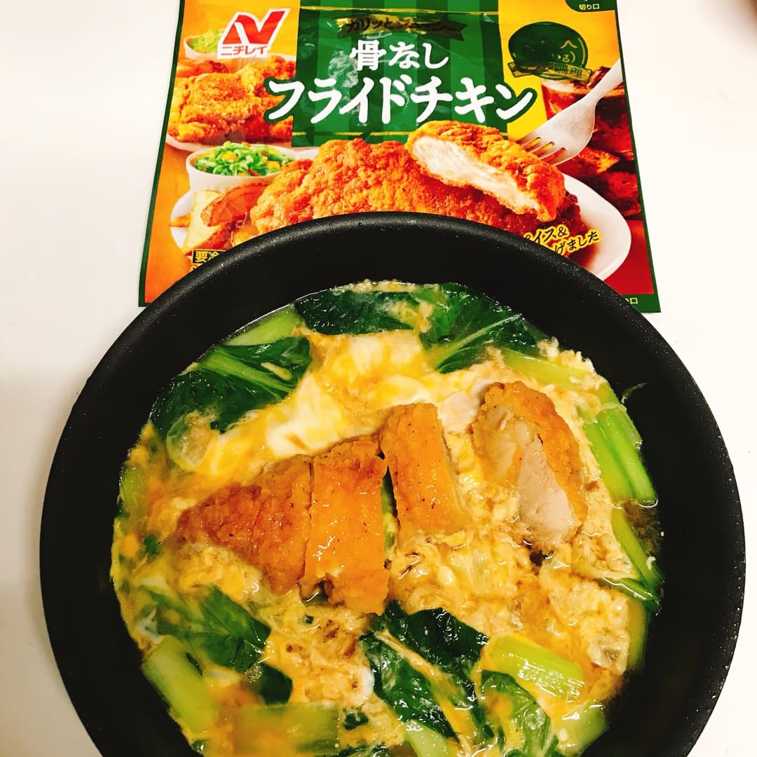 フライドチキンの卵とじの完成写真