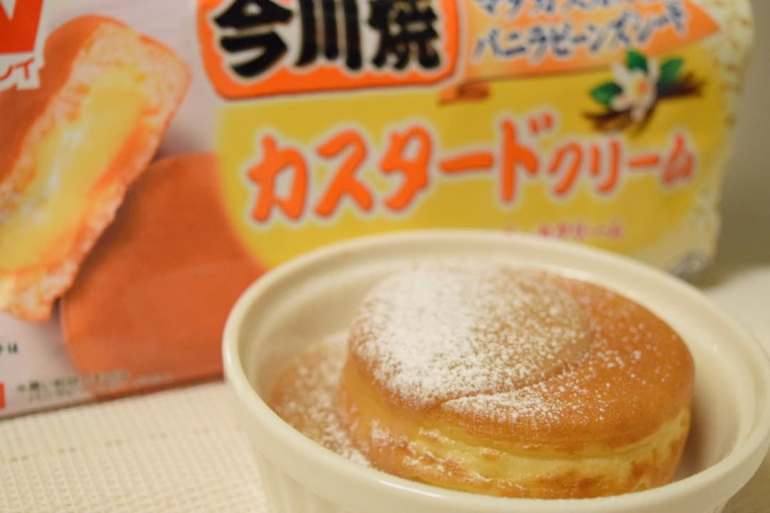 今川焼のピーナッツクリームがけの完成写真