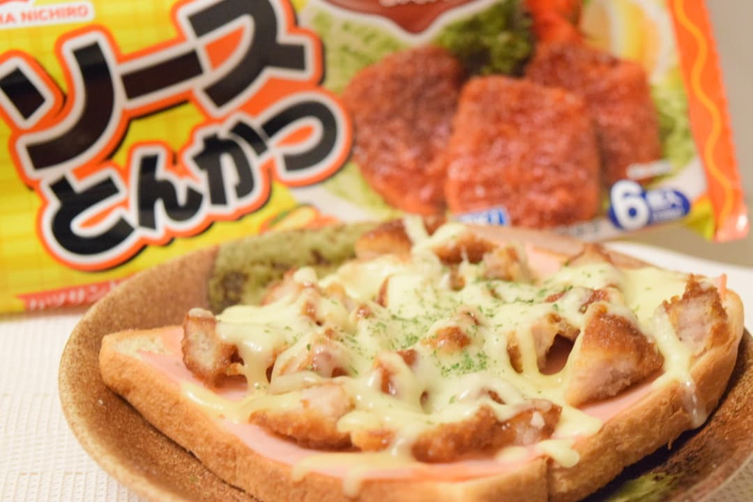 ハムチーズとんかつトーストの完成写真