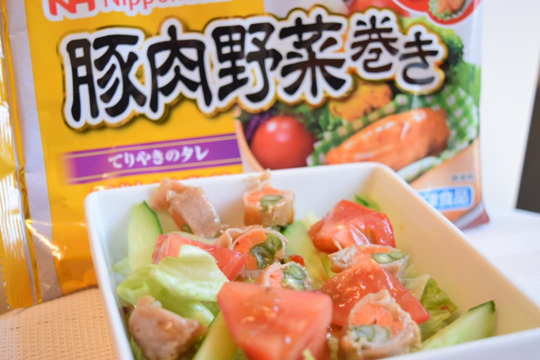 豚肉野菜巻きの和風サラダの完成写真
