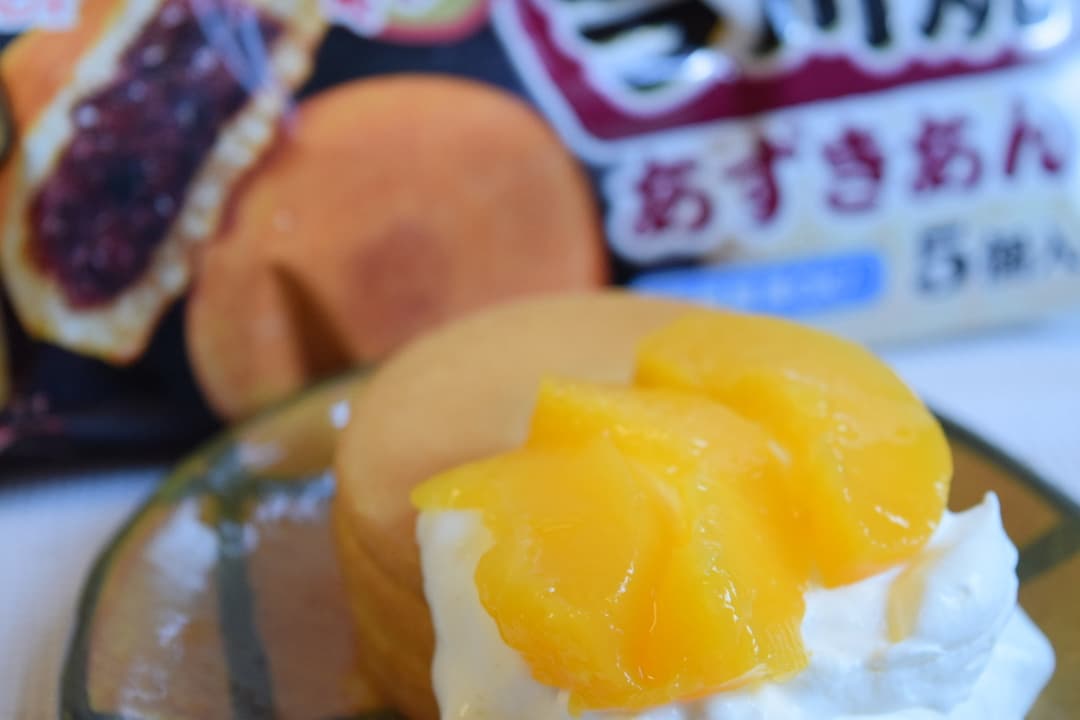 黄桃ホイップの今川焼の完成写真