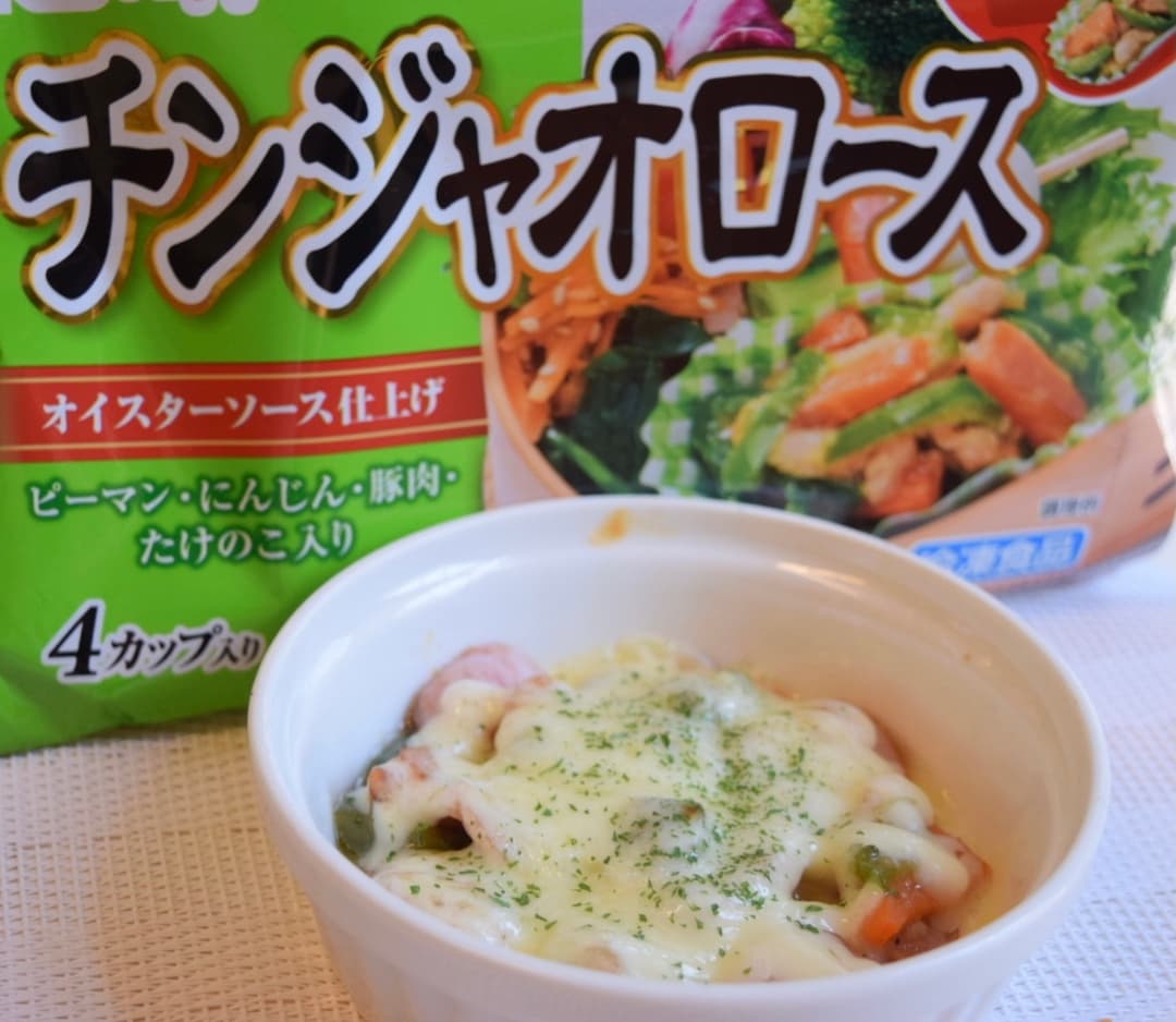 チンジャオロースとウィンナーのチーズ焼きの完成写真