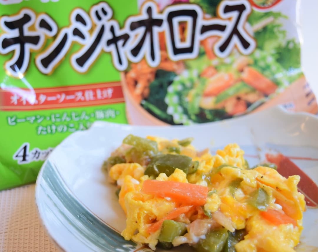 チンジャオロースのふんわり卵炒めの完成写真