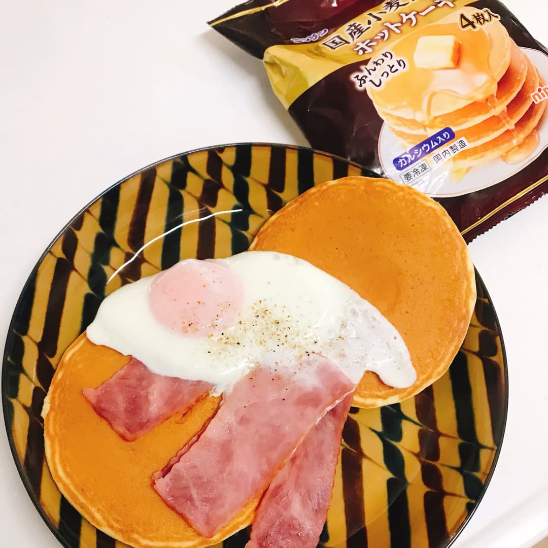 ベーコンエッグホットケーキの完成写真