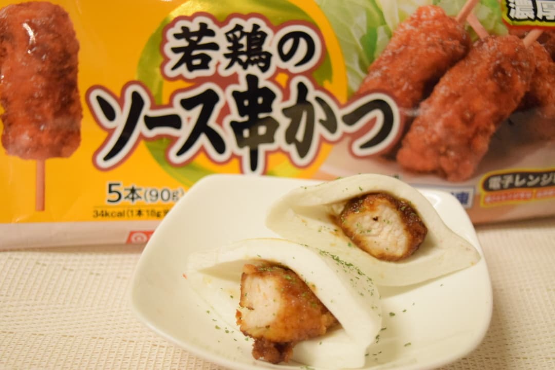 ソース串かつのはんぺんサンドの完成写真
