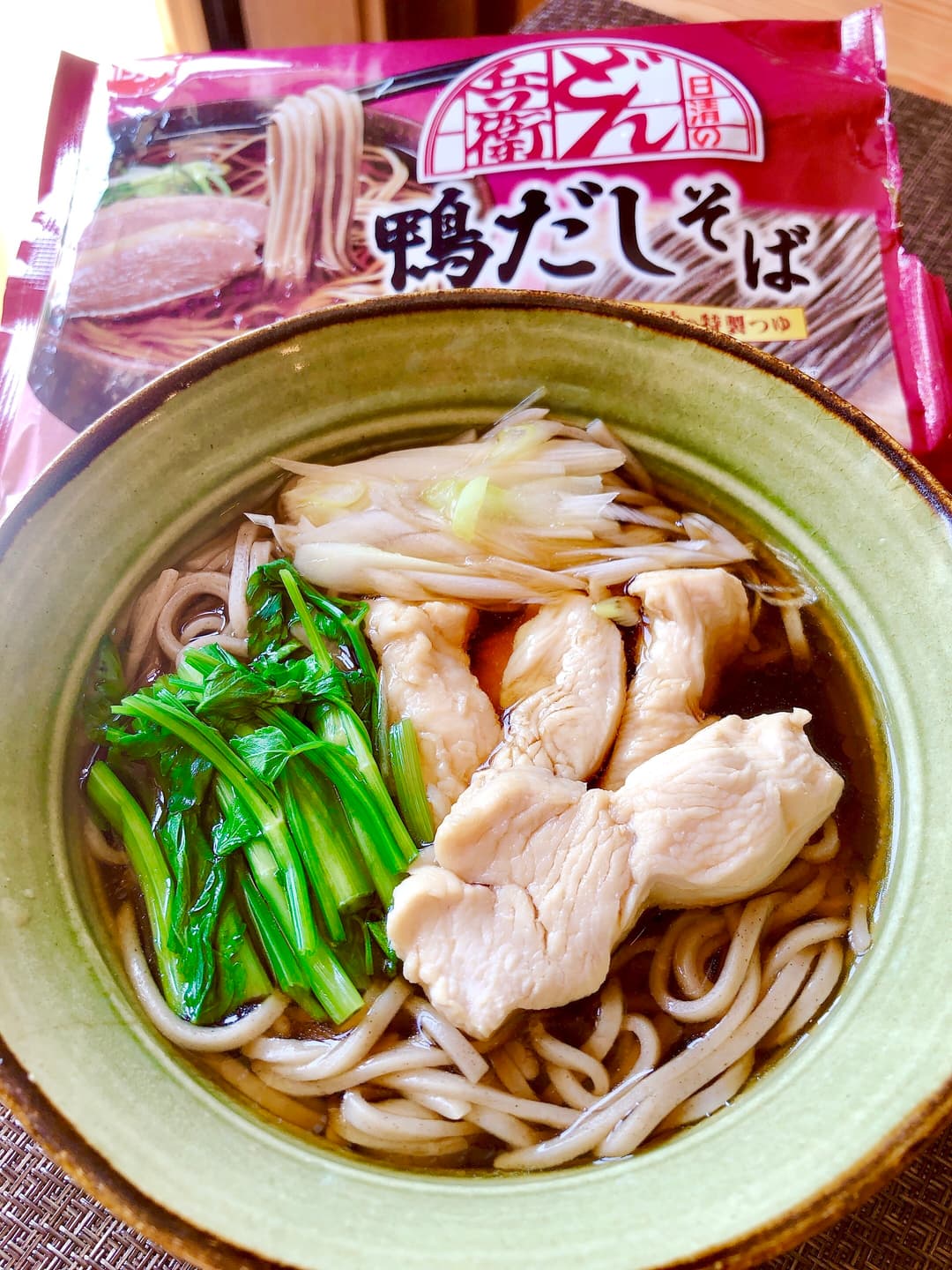 レンジで簡単!鶏の鴨南蛮風そばの完成写真