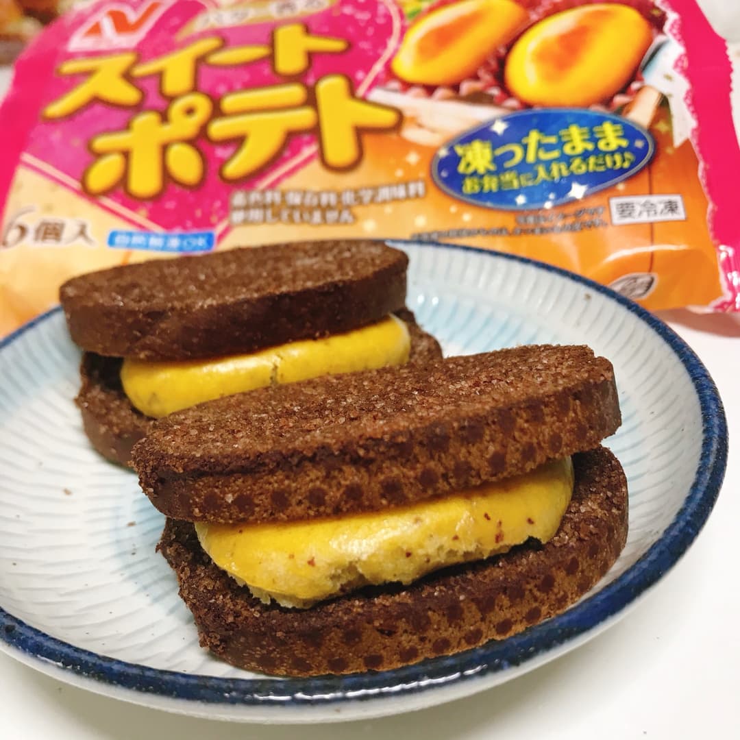 チョコラスクのスイートポテトサンドの完成写真