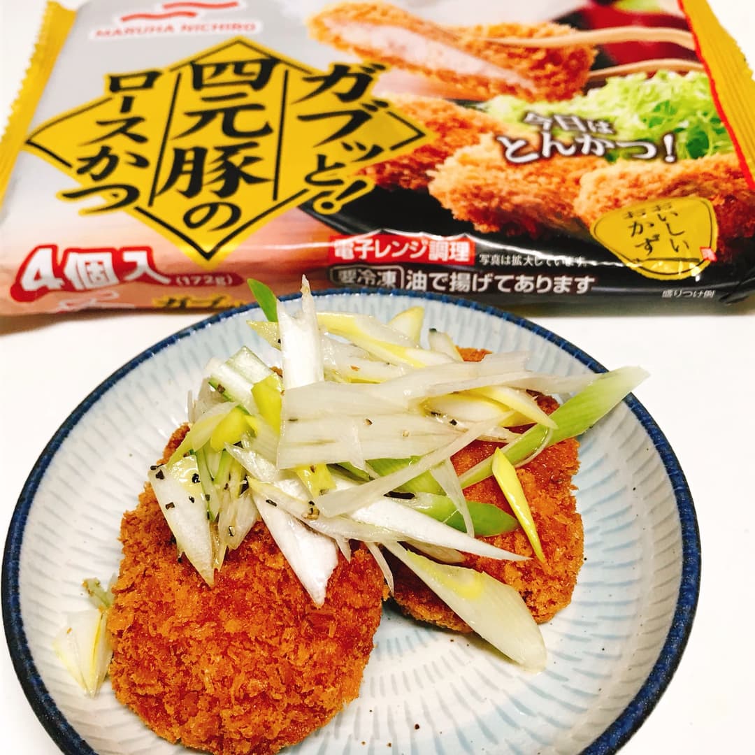 ねぎがけ四元豚ロースかつの完成写真