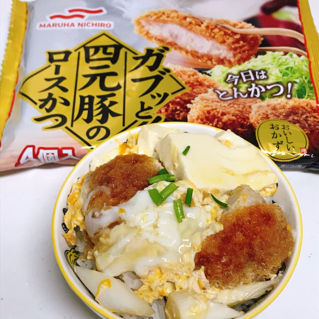 四元豚ロースかつと豆腐の卵とじの完成写真