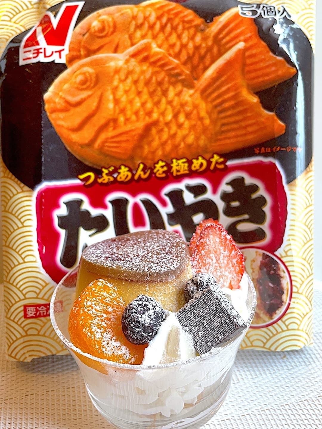 たいやきのプリンアラモードの完成写真
