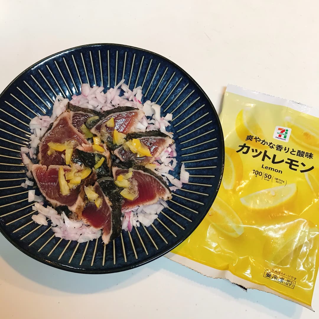 カツオのたたきレモンだれの完成写真