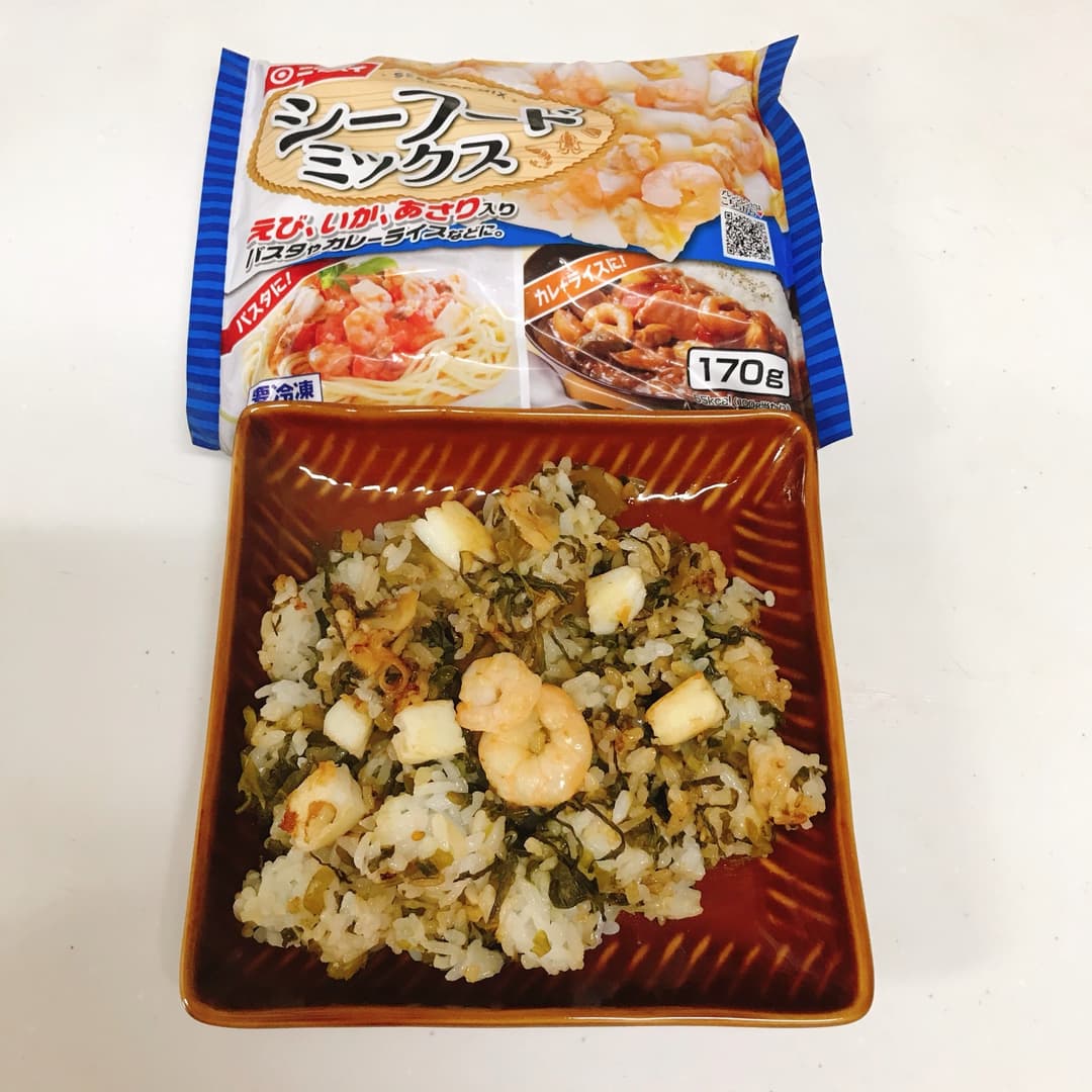 シーフード高菜炒飯の完成写真