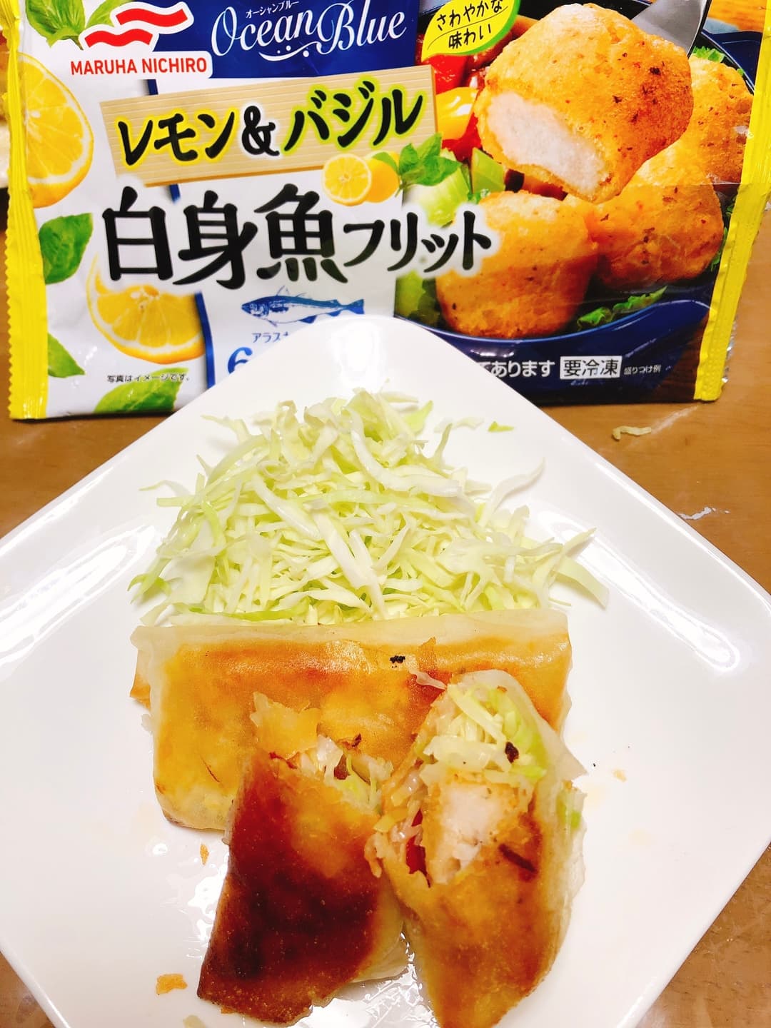 白身魚のフリット春巻きの完成写真