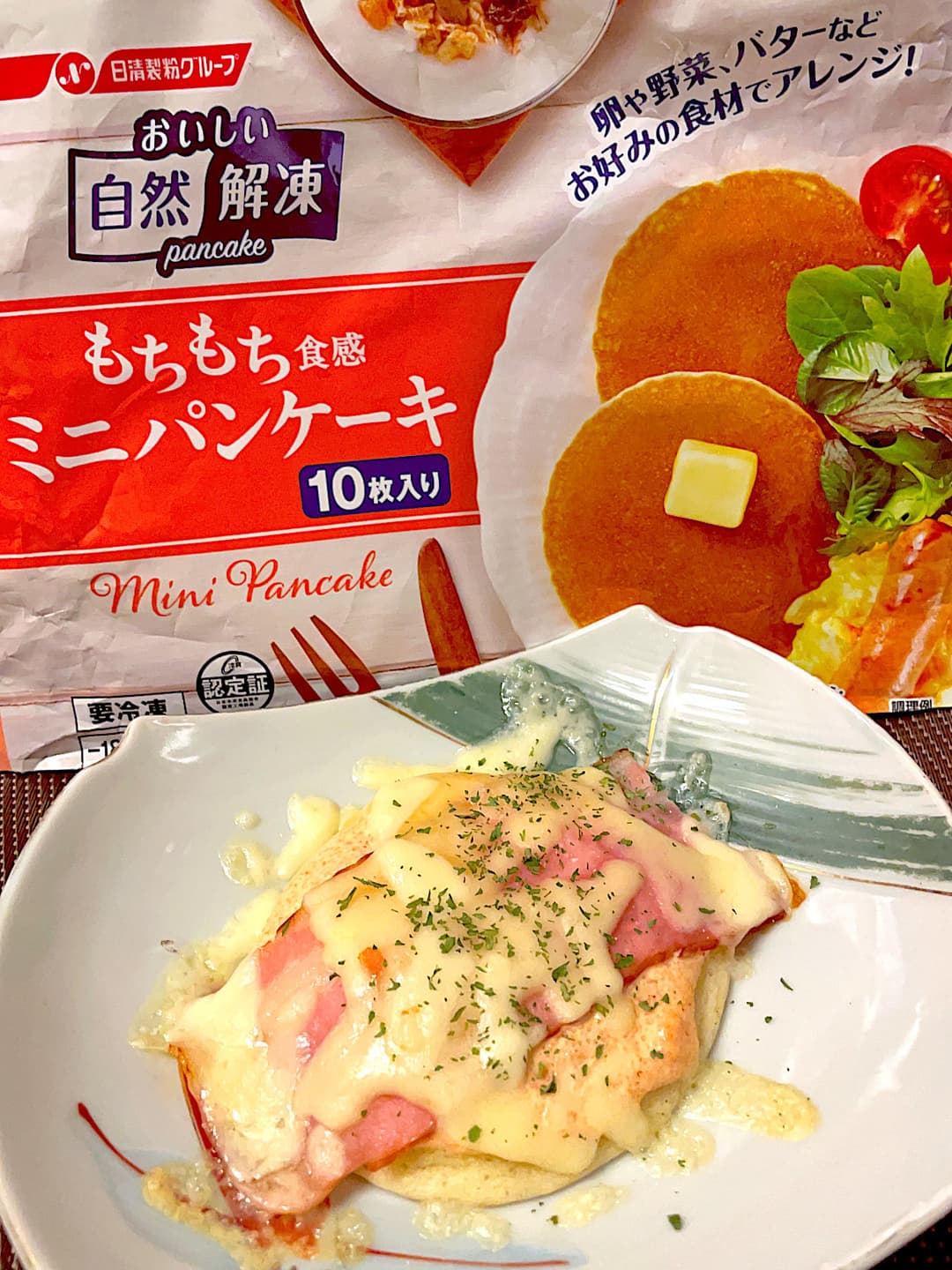 明太ベーコンパンケーキの完成写真