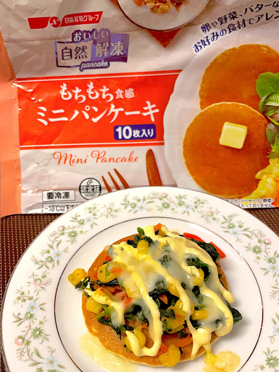 ほうれん草チーズのパンケーキの完成写真